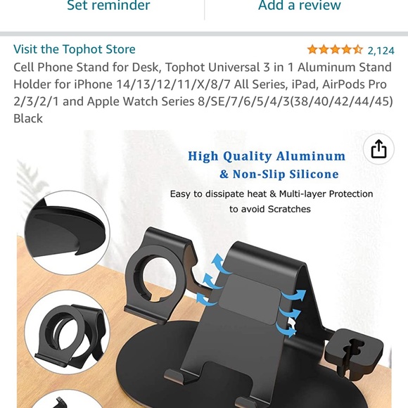 Cellphone stand case for office/ nightstand - Picture 3 of 3